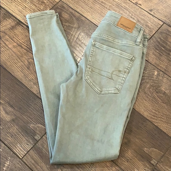 American Eagle Outfitters Jeans | Aeo Olive Hi Rise Next Level Stretch X Jeggings | Poshmark